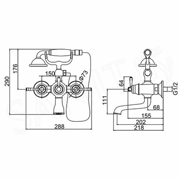 Смеситель для ванны Gerhans K13020G