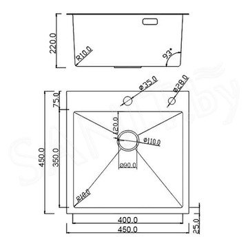 Кухонная мойка Roxen Simple 45 с ролл-матом и дозатором