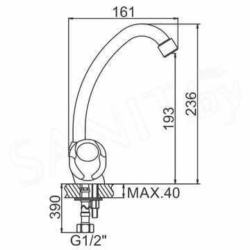 Смеситель для кухонной мойки Ledeme L4126-2