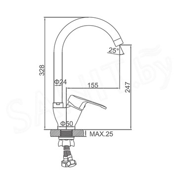 Смеситель для кухонной мойки Ledeme L5932-2