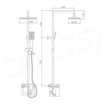 Душевая стойка Ledeme LL778W