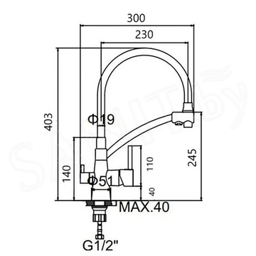 Смеситель для кухонной мойки Wisent W4855A-9 под фильтр