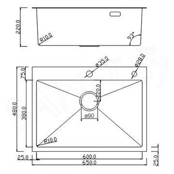 Кухонная мойка Roxen Simple 560220-65B PVD (графит) с коландером и дозатором