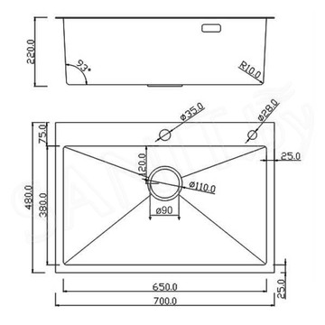 Кухонная мойка Roxen Simple 560220-70B PVD (графит) с коландером и дозатором