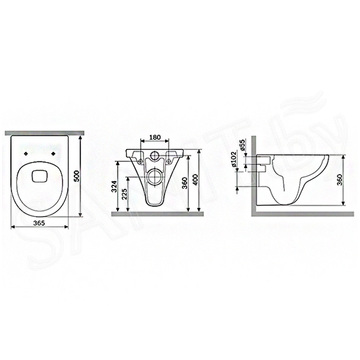 Подвесной унитаз AM.PM Gem FlashClean C901700SCmb