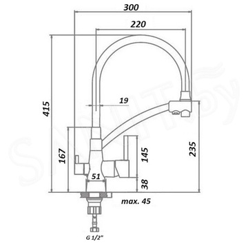 Смеситель для кухонной мойки Gerhans KK4855A-2 под фильтр