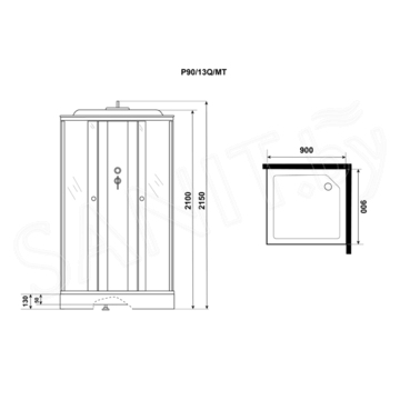 Душевая кабина Niagara Promo P90/13Q/MT