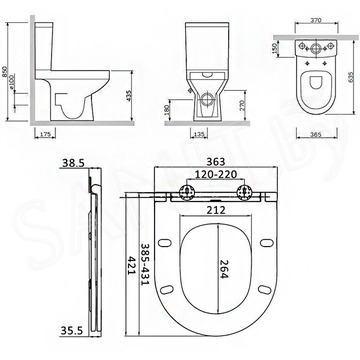 Напольный унитаз AM.PM Spirit CK70DC