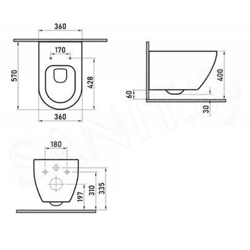 Комплект инсталляции Berges Atom Line 410 c кнопкой черной и унитазом Mascon Rimless Soft Close