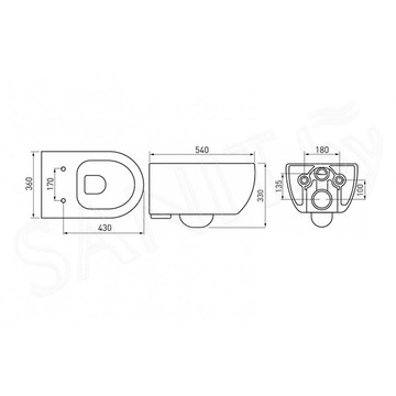 Комплект инсталляции Berges Atom Line 410 c кнопкой черной и унитазом Ego XL Rimless Soft Close