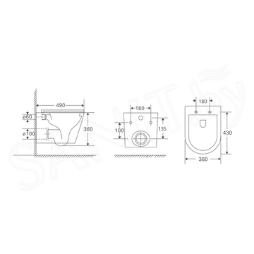 Комплект инсталляции Berges Novum 525 c кнопкой L2 / L3 и унитазом Vita Rimless Soft Close