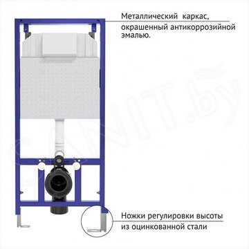 Комплект инсталляции Berges Novum 525 c кнопкой O2 / O3 и унитазом Vita Rimless Soft Close