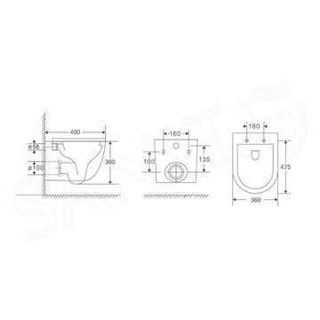 Комплект инсталляции Berges Novum 525 c кнопкой L3 и унитазом Okus Rimless Soft Close