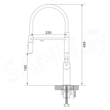 Смеситель для кухонной мойки Rose R358 / R358L под фильтр