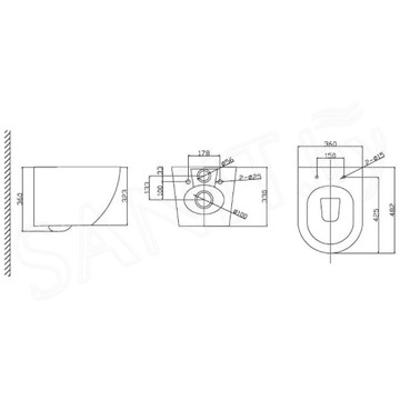 Комплект инсталляции Roxen StounFix Dual Fresh с удлиненными креплениями, аромадозатором, кнопкой Santi 410280 и унитазом Taliente Amato AM25010