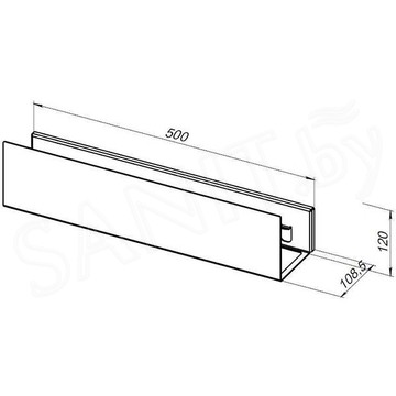 Полка Aquanet Магнум с крючками белый матовый 50 / 70 / 90