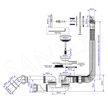 Сифон для ванны McAlpine MP31SSF-CBR