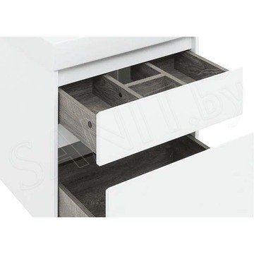 Комплект мебели Aquanet Nova Lite 60 / 75 / 85 / 100 2 ящика белый глянец