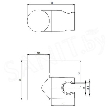 Держатель для душевой лейки Deante Round Steel ANO_F21U