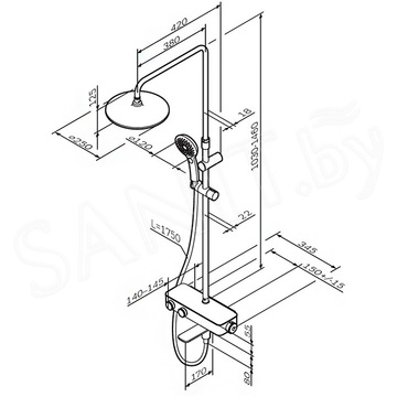 Душевая стойка AM.PM Inspire V2.0 F0750A522 с термостатом