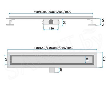 Душевой трап Rea Neox chrome matt 50 / 60 / 70 / 80 / 90 / 100