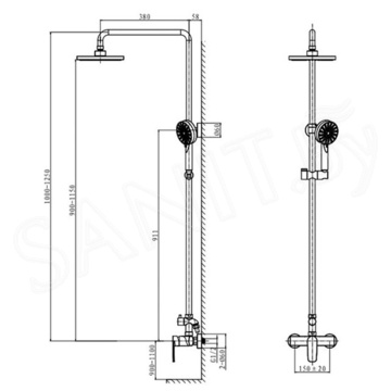 Душевая стойка Caprigo Atlantic 51-315-CRM