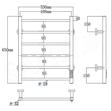 Полотенцесушитель Roxen Caspia 11070-5365C электрический