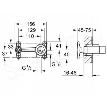 Смеситель встраиваемый Grohe 33769000 (внутренняя часть)