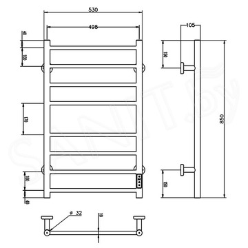 Полотенцесушитель Roxen Caspia 11070-5385B электрический