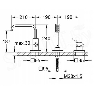 Смеситель на борт ванны Grohe Allure 19316000 (внешняя часть)