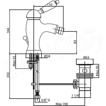 Смеситель для биде Caprigo Adria-uno 02-030-CRM / 02-030-VOT