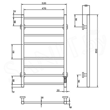 Полотенцесушитель Roxen Square 11050-5385C электрический