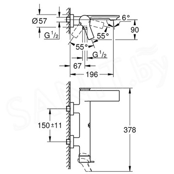 Смеситель для ванны Grohe Allure 32826GN1