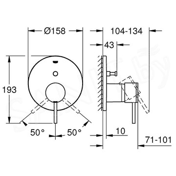 Смеситель встраиваемый Grohe Atrio New 24066AL3 (2 функции)