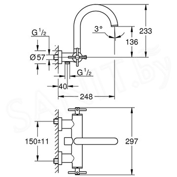 Смеситель для ванны Grohe Atrio New 25010DC3