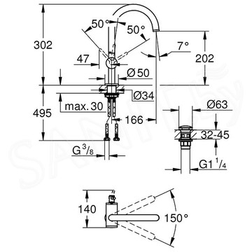 Смеситель для умывальника Grohe Atrio New 32042003