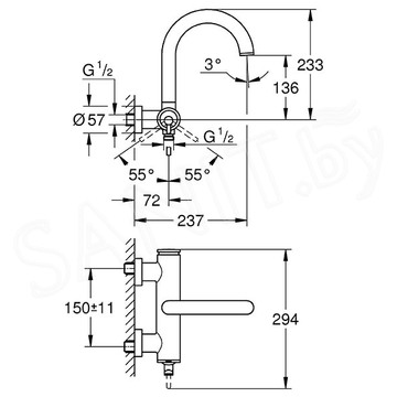 Смеситель для ванны Grohe Atrio New 32652DC3