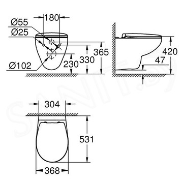 Подвесной унитаз Grohe Bau Ceramic 39351000 с крышкой Soft Close