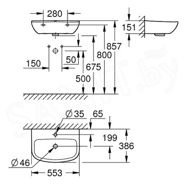 Умывальник Grohe Bau Ceramic 39440000 / 39421000 / 39420000