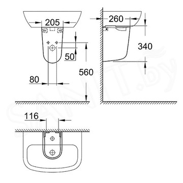 Полупьедестал Grohe Bau Ceramic 39426000