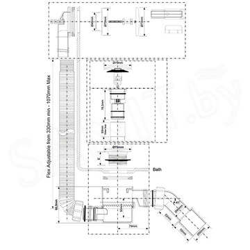 Сифон для ванны McAlpine HC2600CL-Gold