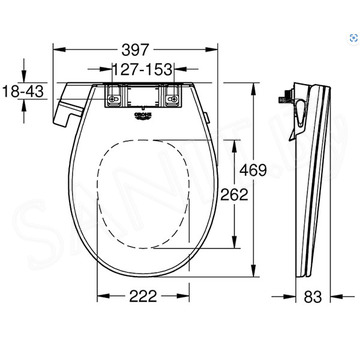 Крышка-биде для унитаза Grohe Bau 39557SH0