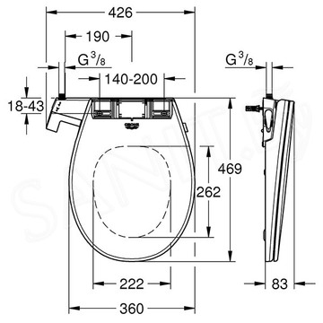 Крышка-биде для унитаза Grohe Bau 39648SH0