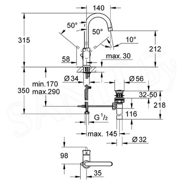 Смеситель для умывальника Grohe BauClassic 23095000