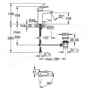 Смеситель для умывальника Grohe BauEdge 23759000