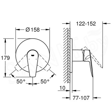 Смеситель встраиваемый Grohe BauEdge 24161001 (1 функция)