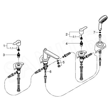 Смеситель на борт ванны Grohe BauEdge 2512000A