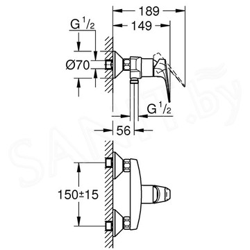 Смеситель для душа Grohe BauFlow 23632000