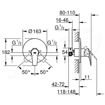 Смеситель встраиваемый Grohe BauFlow 29112000 (1 функция)