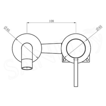 Смеситель для умывальника встраиваемый Vivi Felice 0635 Cromo / 0635 Nichel